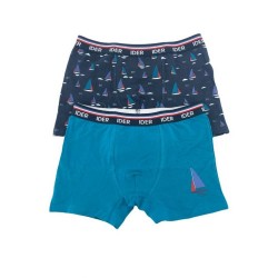  Boy's Cotton Boxer With Boats Pattern Set Of 2 Pieces Ider