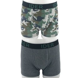  Boy's Cotton Boxer With Camouflage Pattern Set Of 2 Pieces Ider