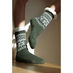 Acrylic Patterned Socks With Anti-slip Outsole art25119-222 Ider