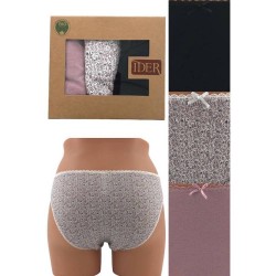 Women's Organic Cotton Bikini Brief's  Set Of 3 Pieces art 3068/2201 Ider
