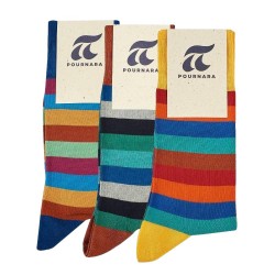 Men's Cotton Patterned Socks Stripes Pournara