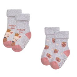 Baby Patterned Thermal Socks With Anti-slip Sole  Set Of 2 Pairs Ysabel Mora 52246/1