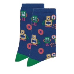 Kids' Cotton Patterned Socks Robots Ysabel Mora 02844/3