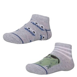 Kids' Low-Cut Patterned Socks Set Of 2 Pairs Grey M. Ysabel Mora