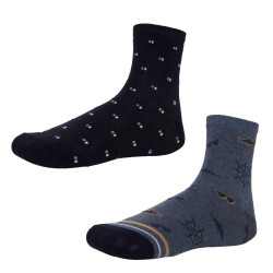 Men's Ankle Patterned Socks Set Of 2 Pairs Blue/Jeans Ysabel Mora